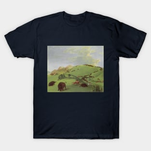 Buffalo Chase, Mouth of the Yellowstone by George Catlin T-Shirt